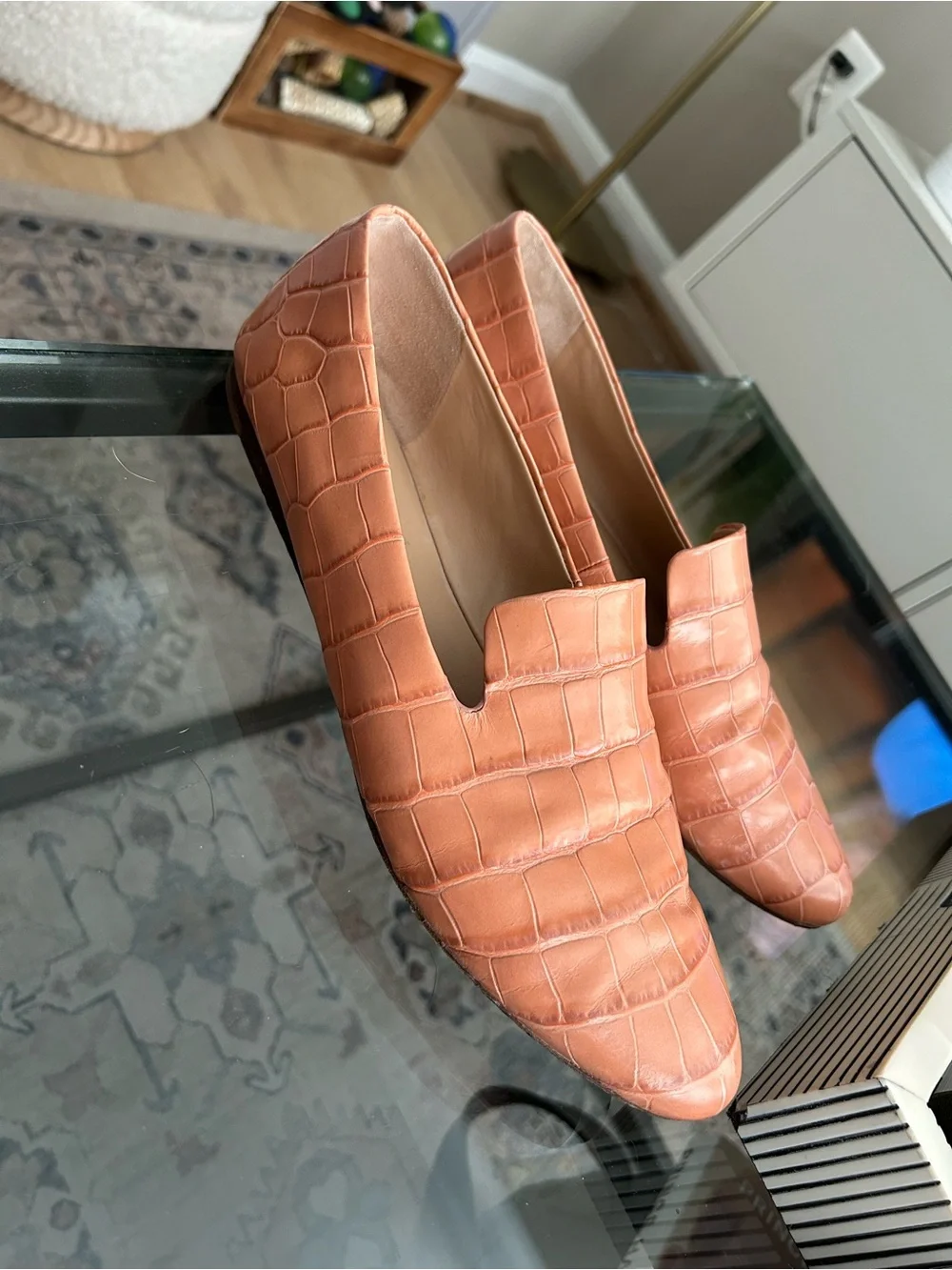Veronica Beard croc embossed